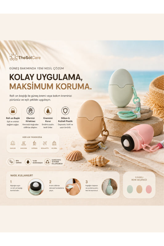Güneş Kremi Aplikatörü | Doldurulabilir Losyon ve Güneş Kremi Uygulama Aparatı - Yeşil